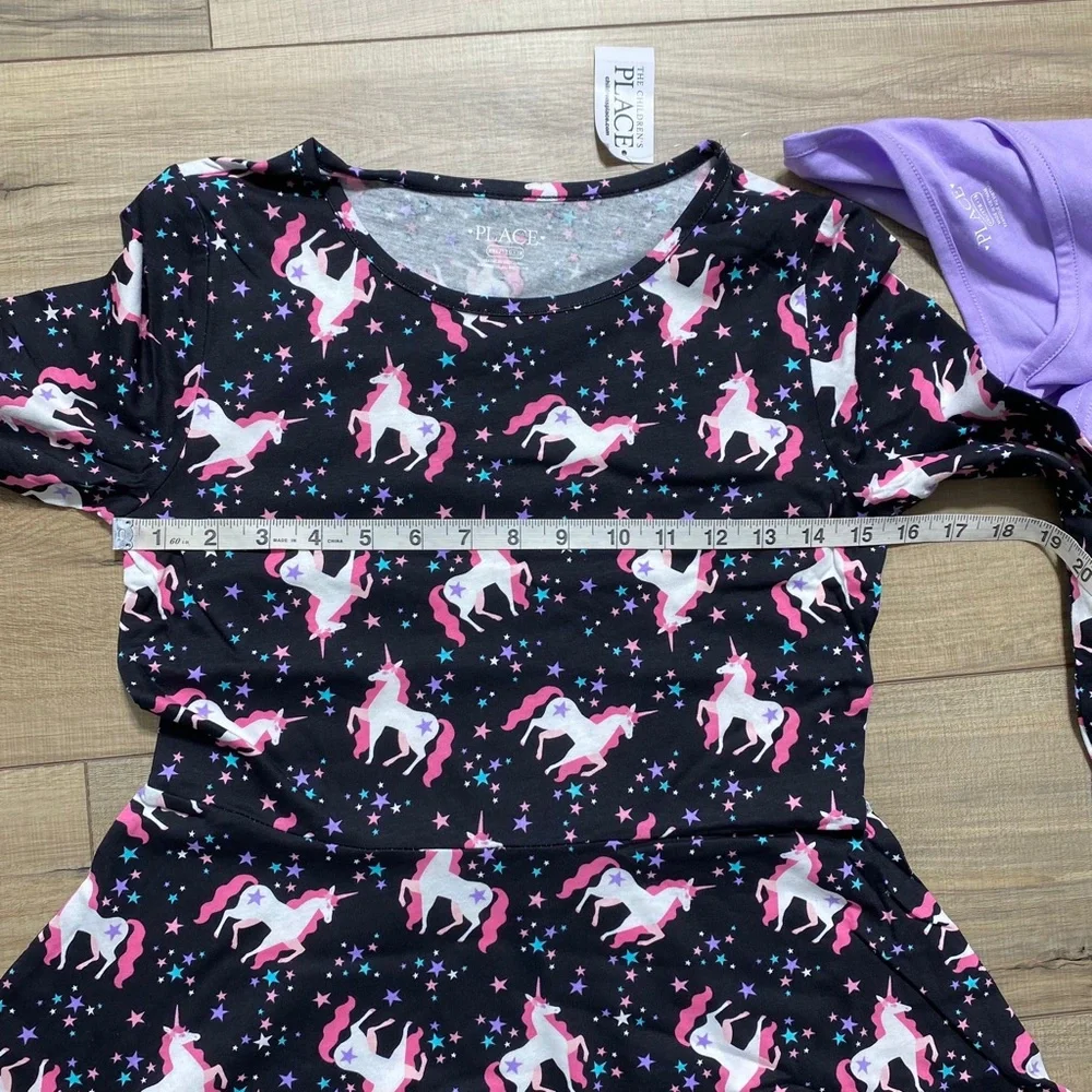 The Children's Place Girls 2-Pack Skater Everyday Dresses‎ Size 16 Unicorn - Picture 3 of 11
